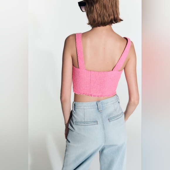 ZARA LIMITED EDITION TEXTURED BUSTIER TOP - Picture 3 of 14